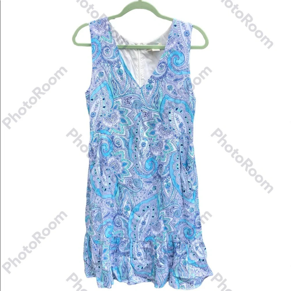 CYNTHIA ROWLEY BLUE PAISLEY SUNDRESS